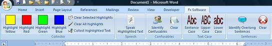 Screenshot of Fx Toolbar in Office 2007